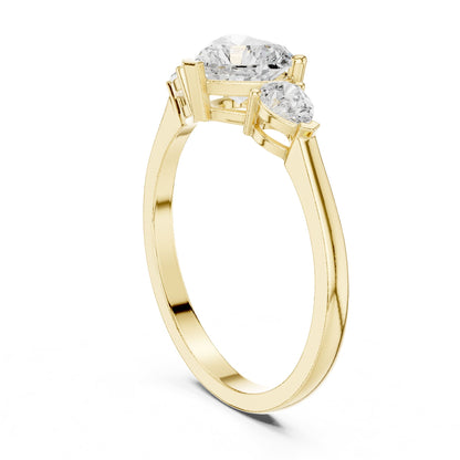 Round Three Stone Lab Grown Diamond Engagement Ring