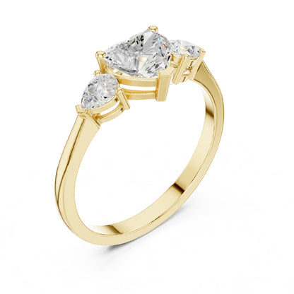 Round Three Stone Lab Grown Diamond Engagement Ring