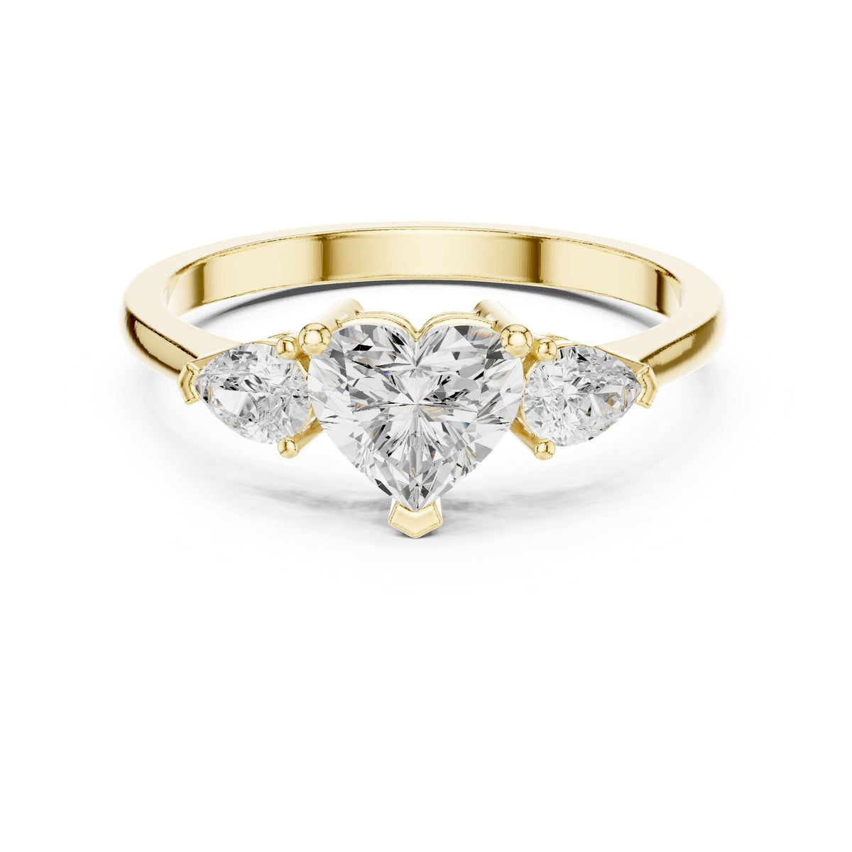 Round Three Stone Lab Grown Diamond Engagement Ring