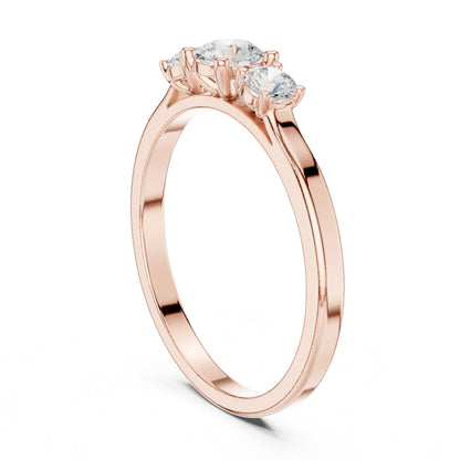 Round Three Stone Lab Grown Diamond Engagement Ring