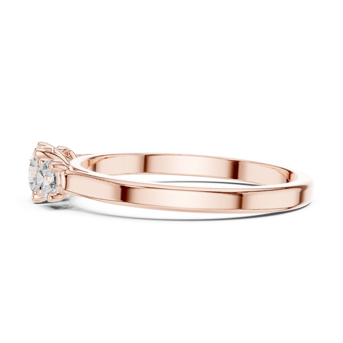 Round Three Stone Lab Grown Diamond Engagement Ring