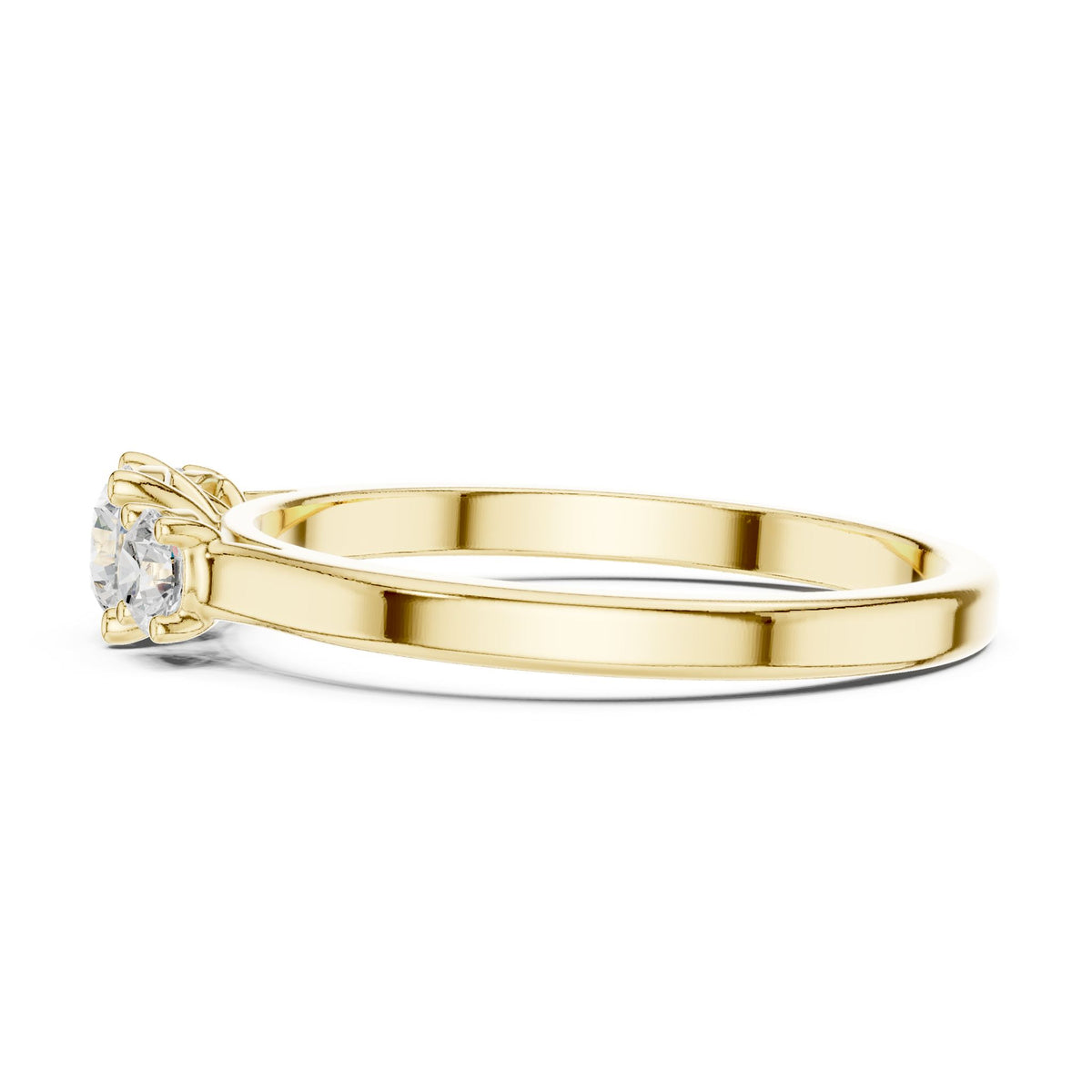 Round Three Stone Lab Grown Diamond Engagement Ring