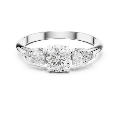 Round Three Stone Lab Grown Diamond Engagement Ring