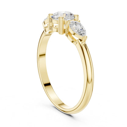 Round Three Stone Lab Grown Diamond Engagement Ring