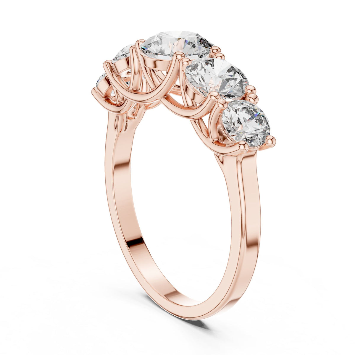 Round Three Stone Lab Grown Diamond Engagement Ring