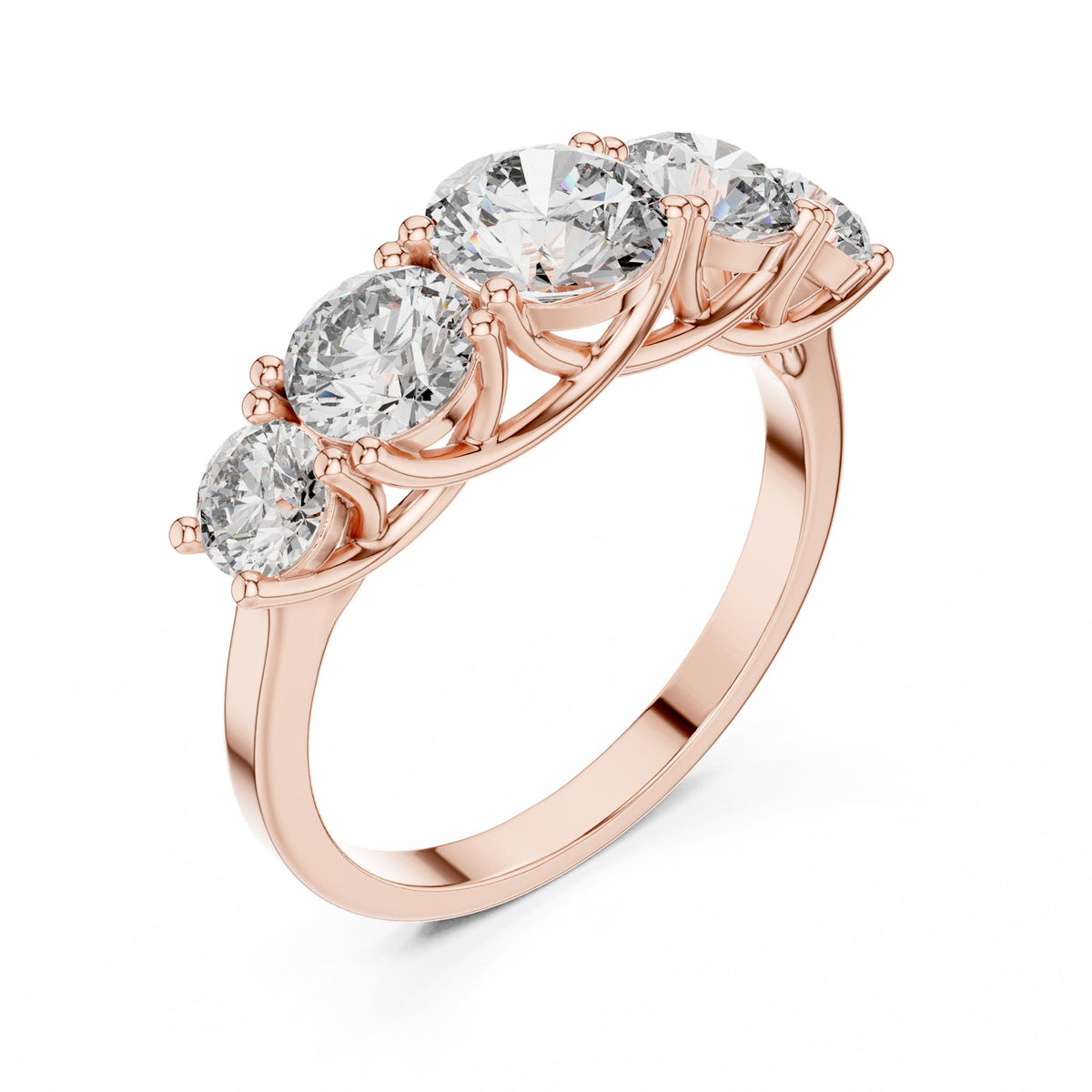 Round Three Stone Lab Grown Diamond Engagement Ring