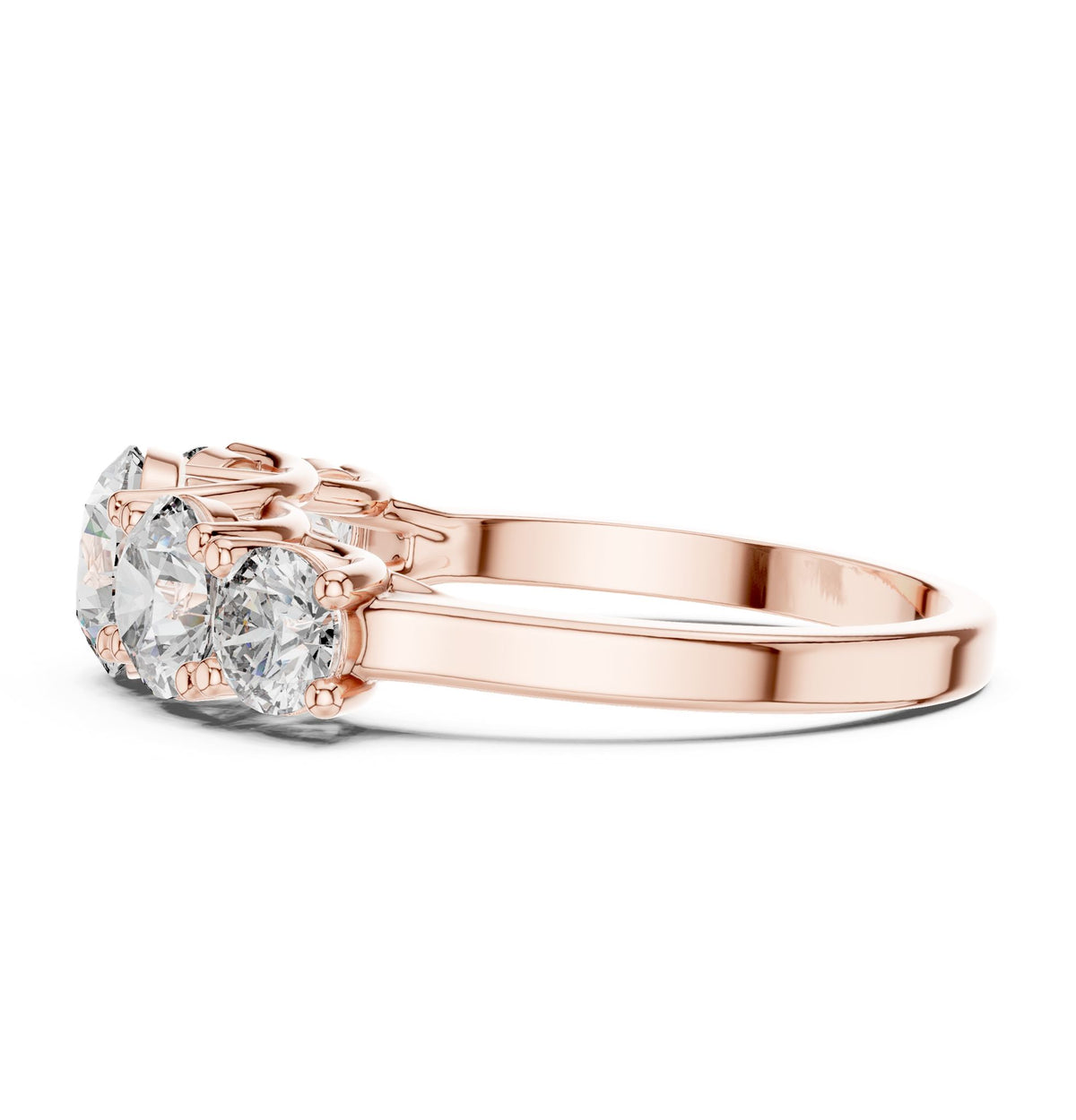 Round Three Stone Lab Grown Diamond Engagement Ring