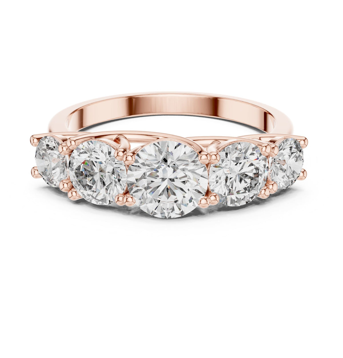 Round Three Stone Lab Grown Diamond Engagement Ring