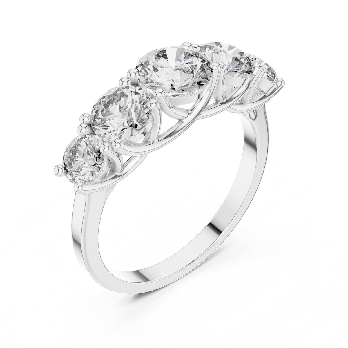 Round Three Stone Lab Grown Diamond Engagement Ring