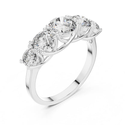 Round Three Stone Lab Grown Diamond Engagement Ring