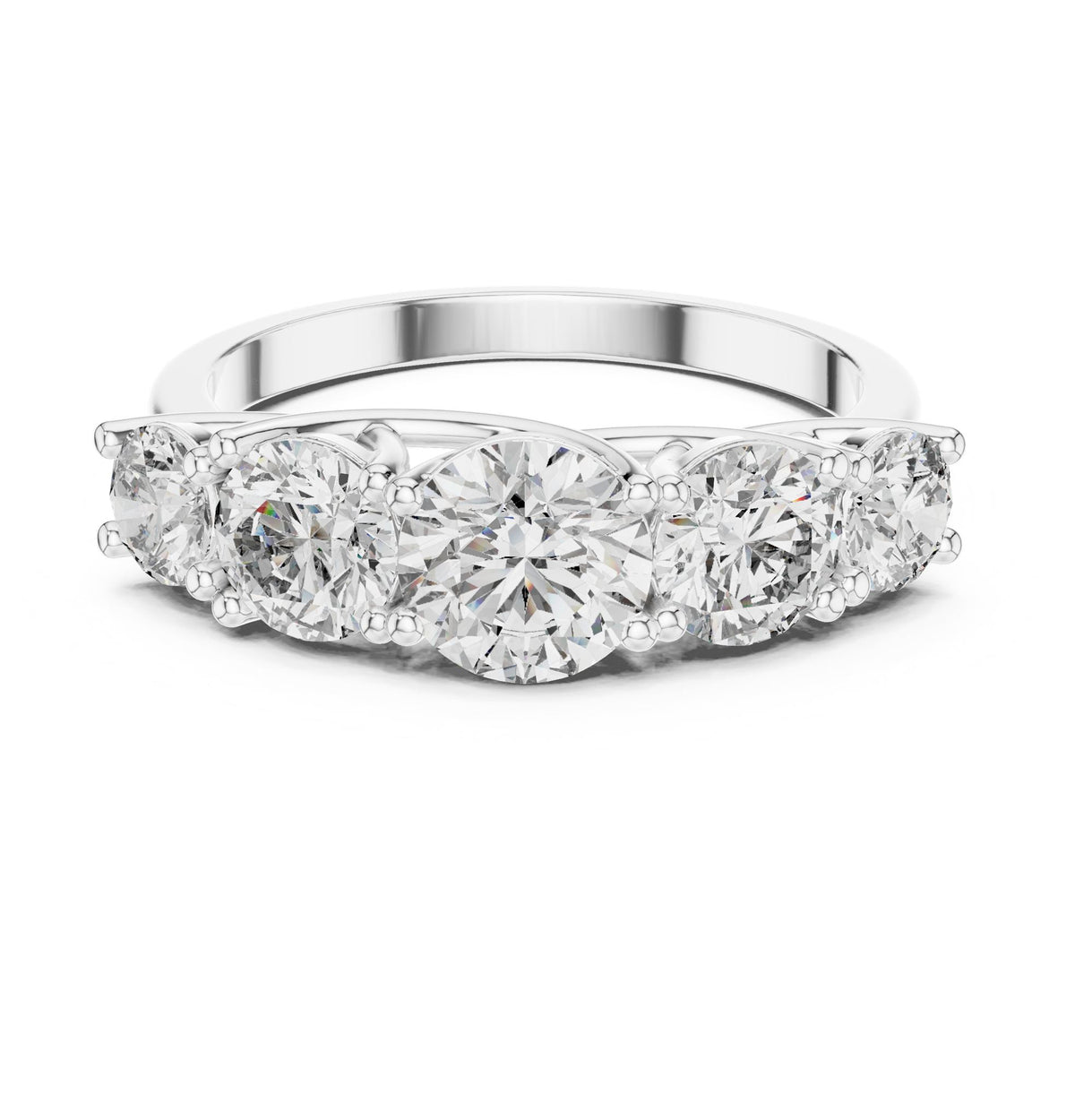 Round Three Stone Lab Grown Diamond Engagement Ring