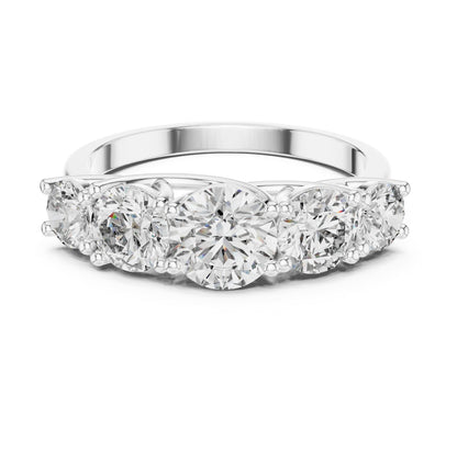Round Three Stone Lab Grown Diamond Engagement Ring