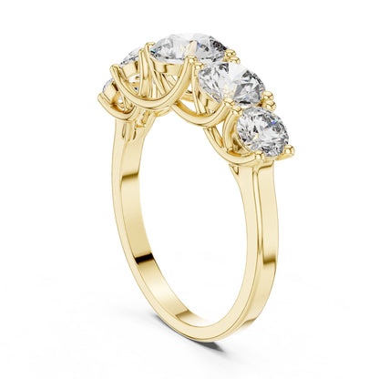 Round Three Stone Lab Grown Diamond Engagement Ring