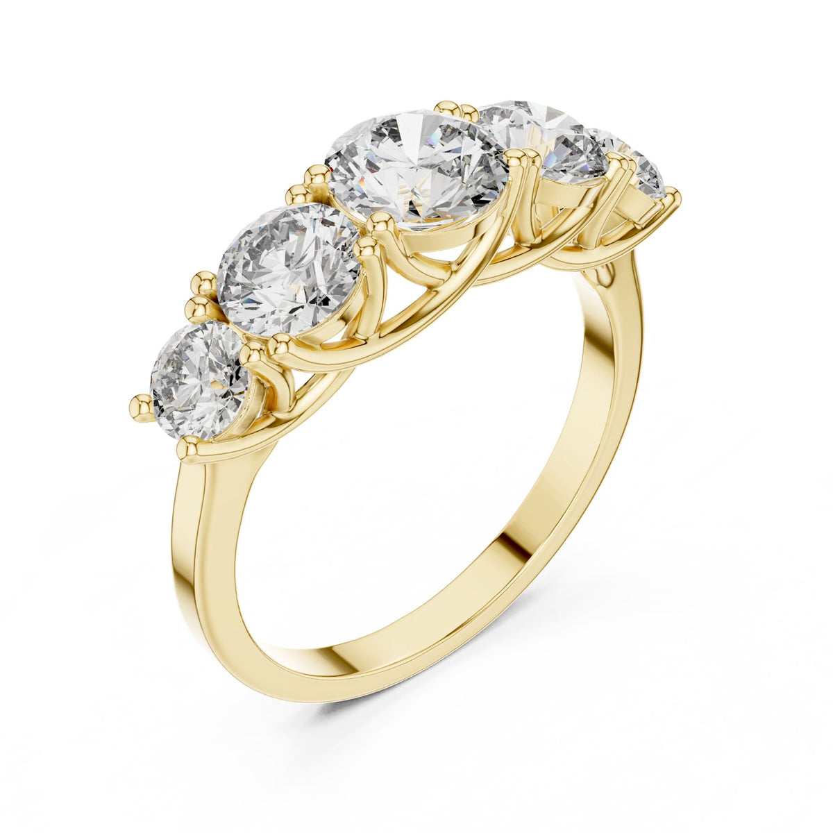 Round Three Stone Lab Grown Diamond Engagement Ring