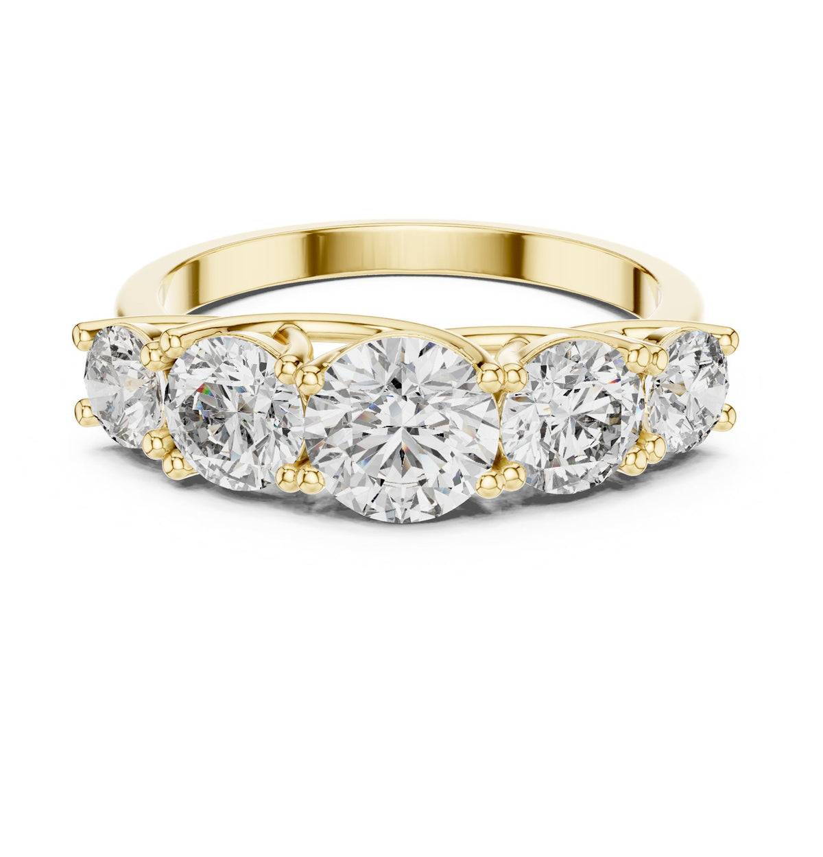Round Three Stone Lab Grown Diamond Engagement Ring