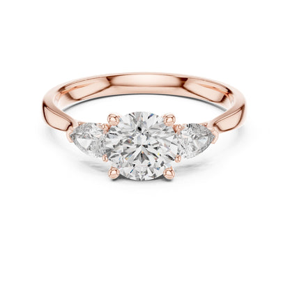 Round Three Stone Lab Grown Diamond Engagement Ring