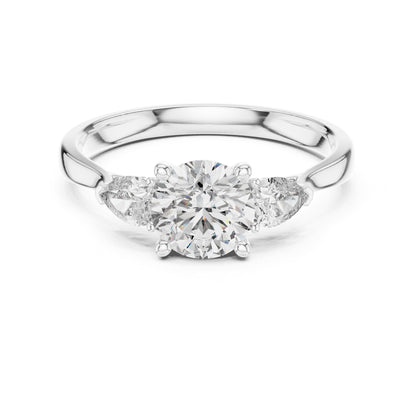 Round Three Stone Lab Grown Diamond Engagement Ring