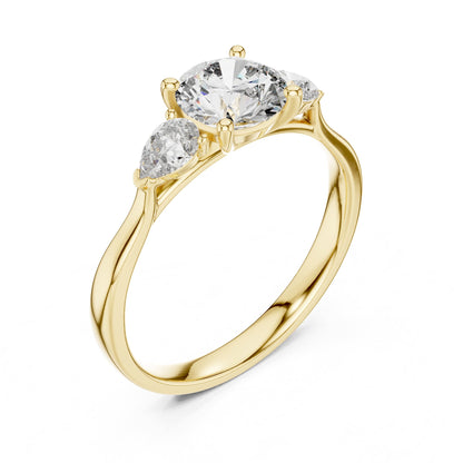 Round Three Stone Lab Grown Diamond Engagement Ring