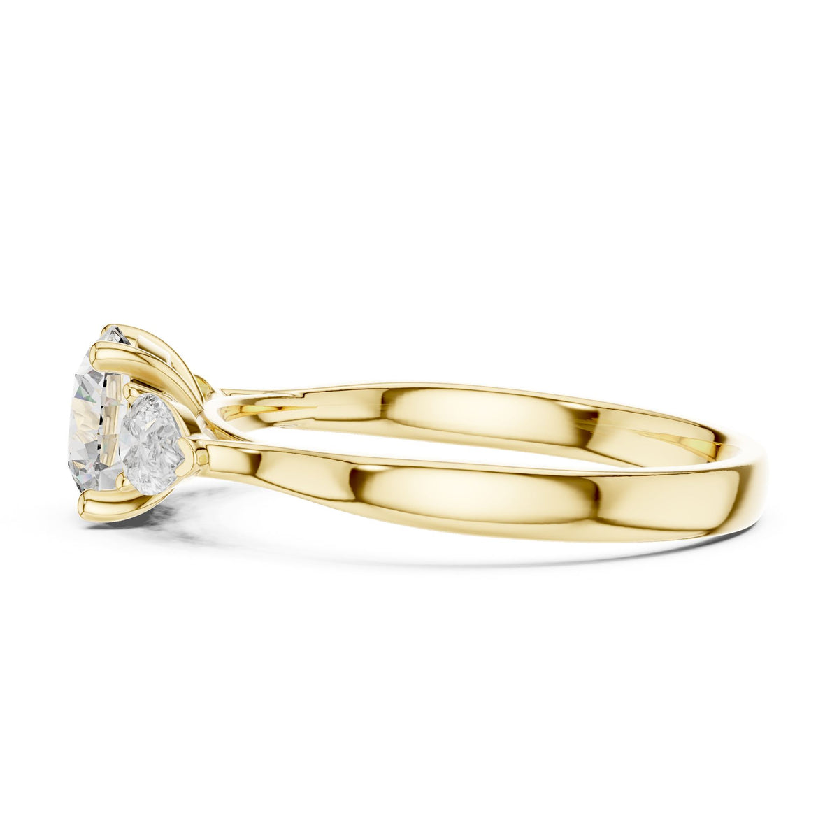 Round Three Stone Lab Grown Diamond Engagement Ring