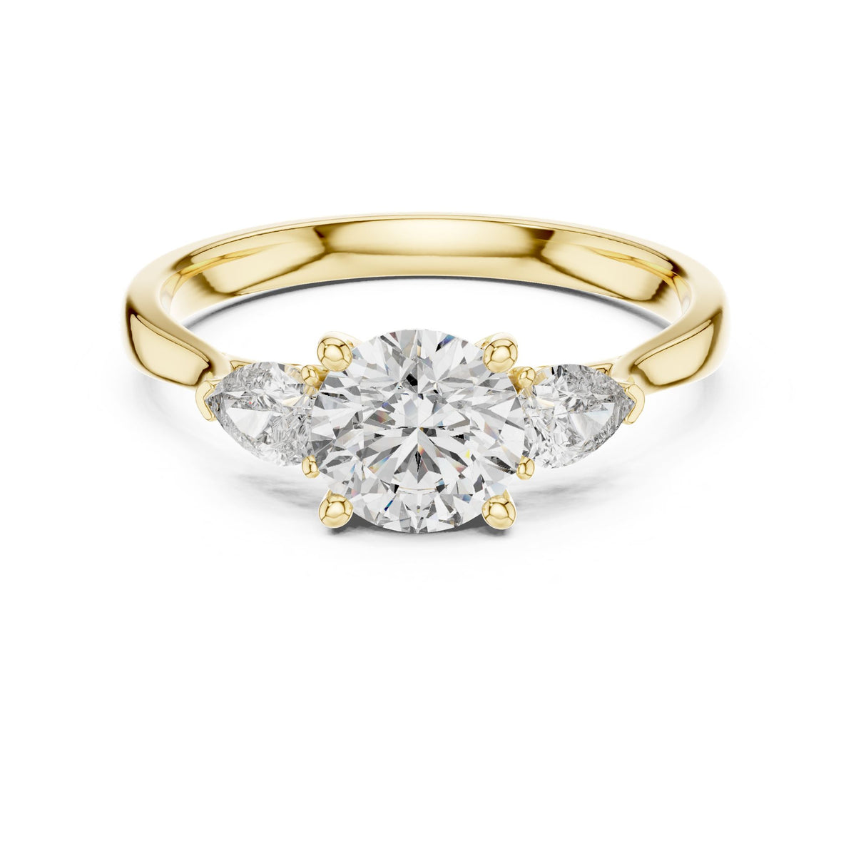 Round Three Stone Lab Grown Diamond Engagement Ring