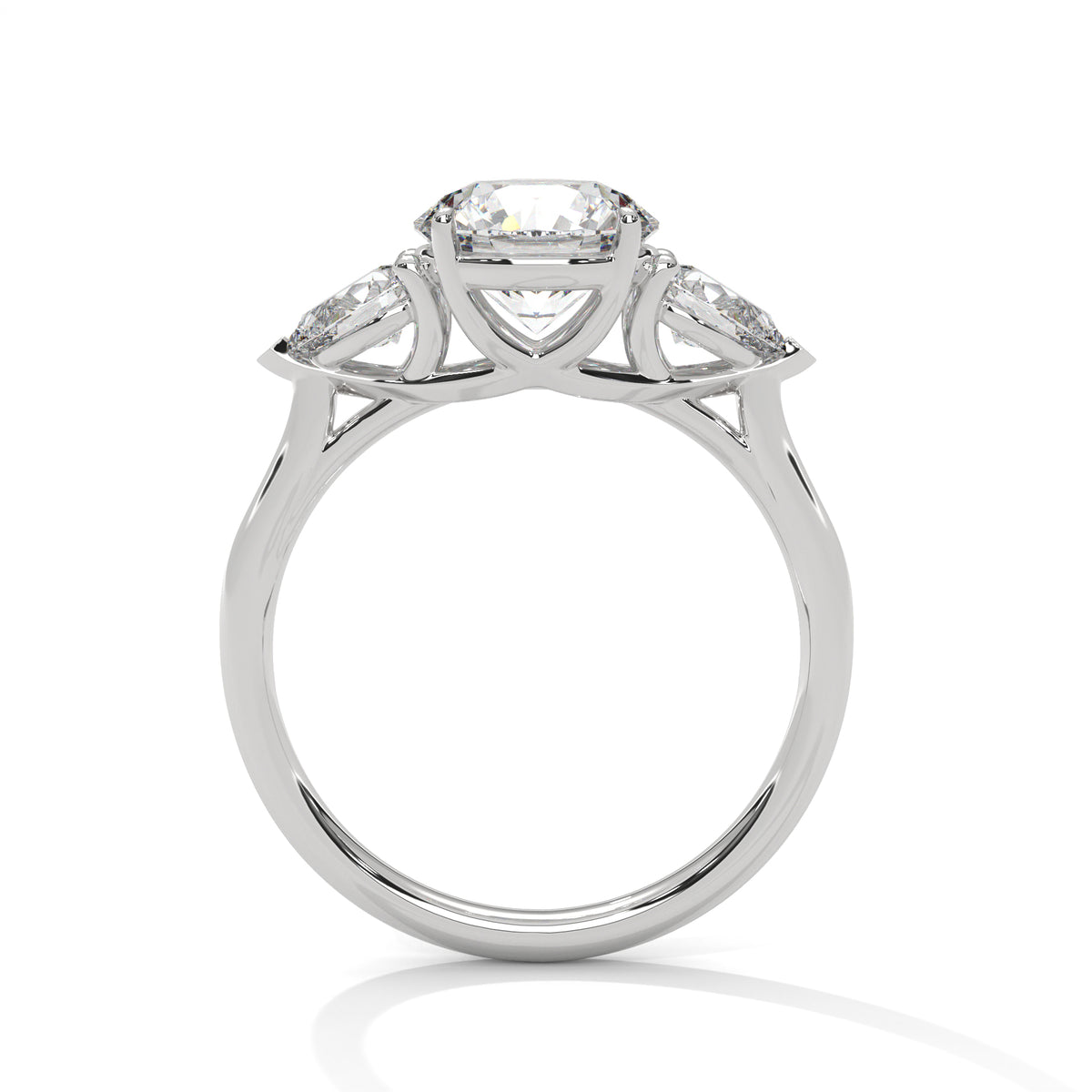 Round Three Stone Lab Grown Diamond Engagement Ring