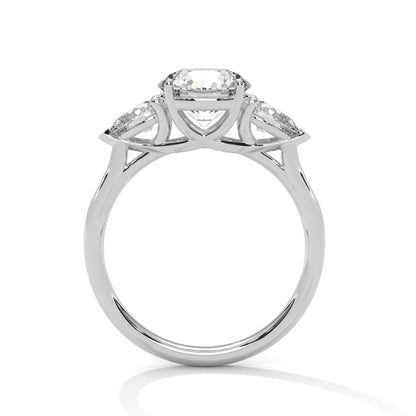 Round Three Stone Lab Grown Diamond Engagement Ring