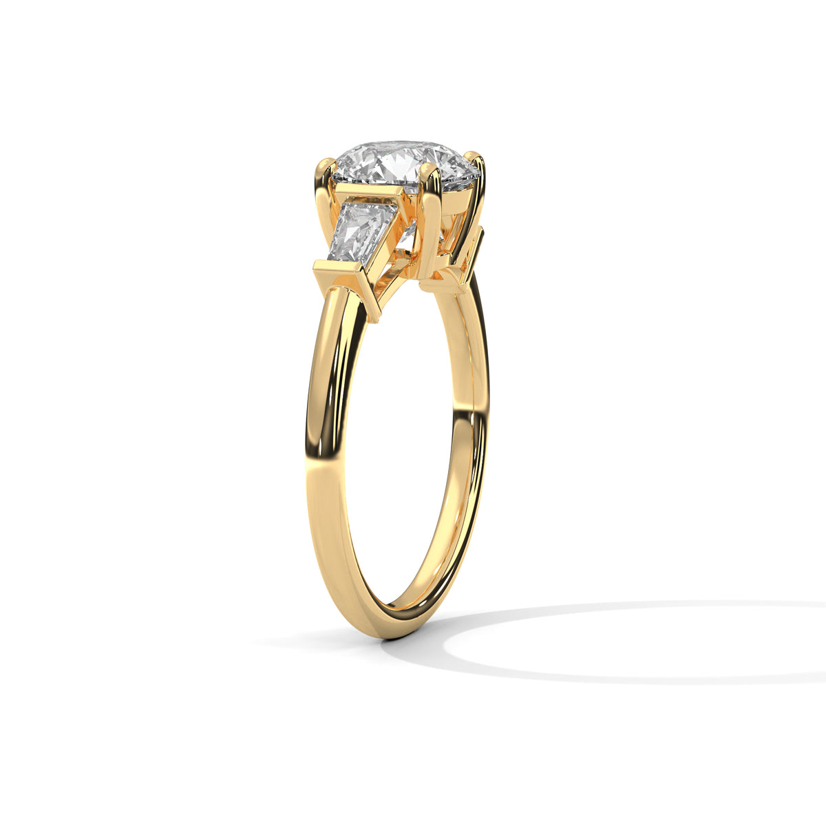 Round Three Stone Lab Grown Diamond Engagement Ring