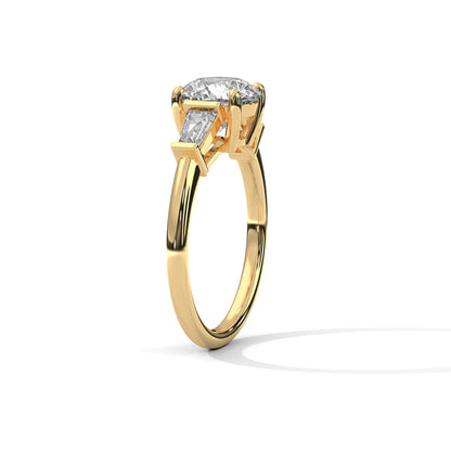 Round Three Stone Lab Grown Diamond Engagement Ring