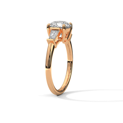 Round Three Stone Lab Grown Diamond Engagement Ring