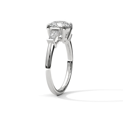 Round Three Stone Lab Grown Diamond Engagement Ring