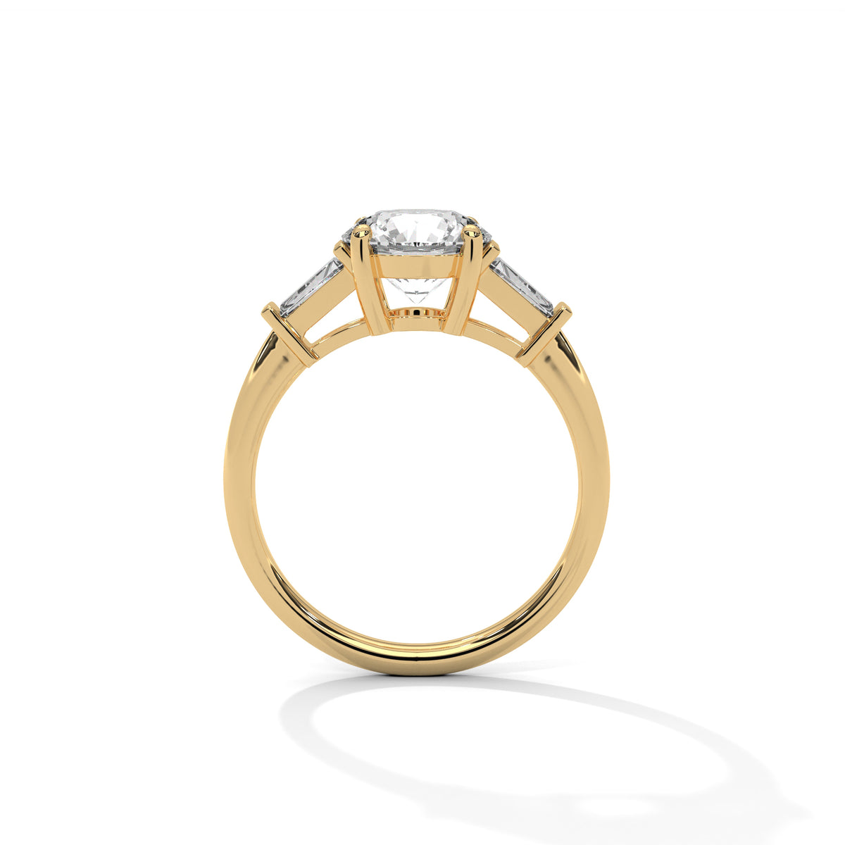 Round Three Stone Lab Grown Diamond Engagement Ring