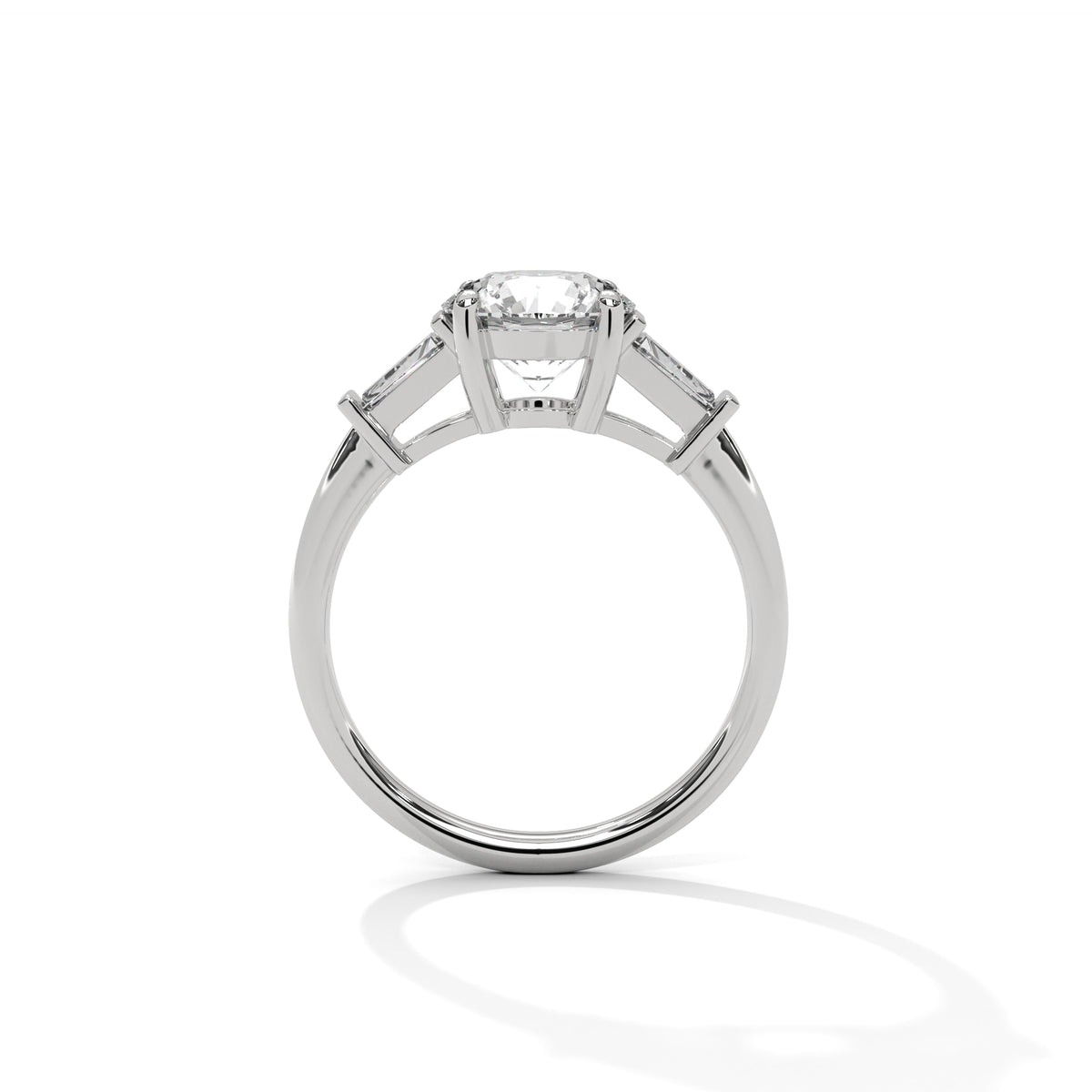 Round Three Stone Lab Grown Diamond Engagement Ring