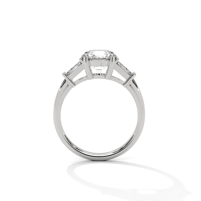 Round Three Stone Lab Grown Diamond Engagement Ring