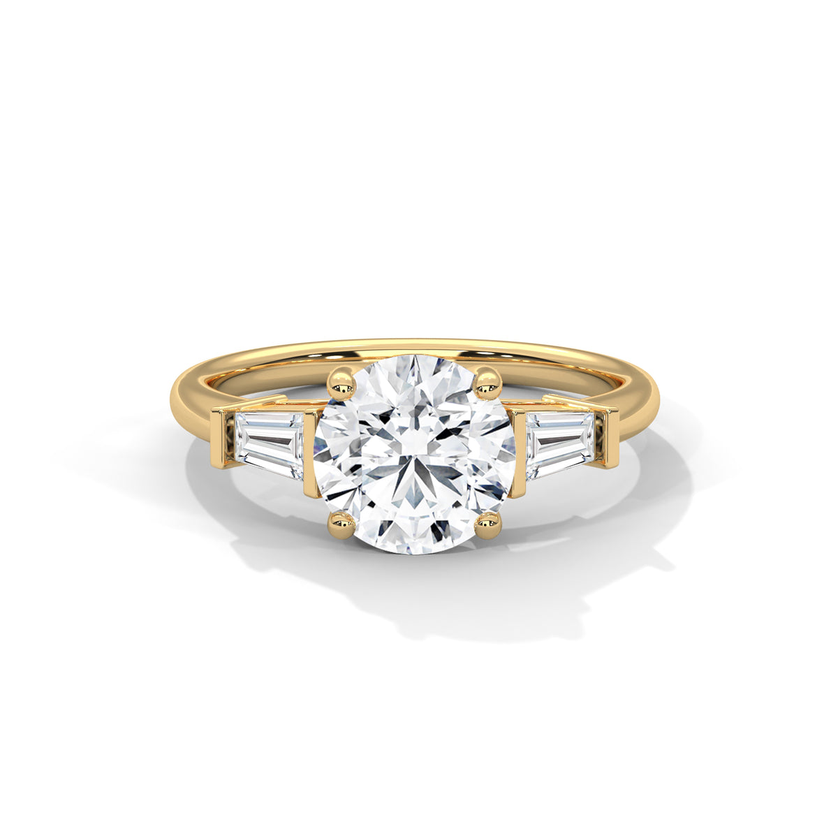Round Three Stone Lab Grown Diamond Engagement Ring