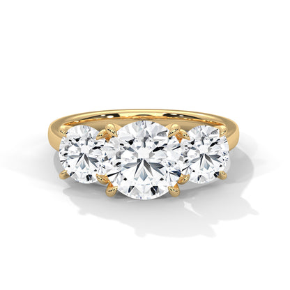 Round Three Stone Lab Grown Diamond Engagement Ring