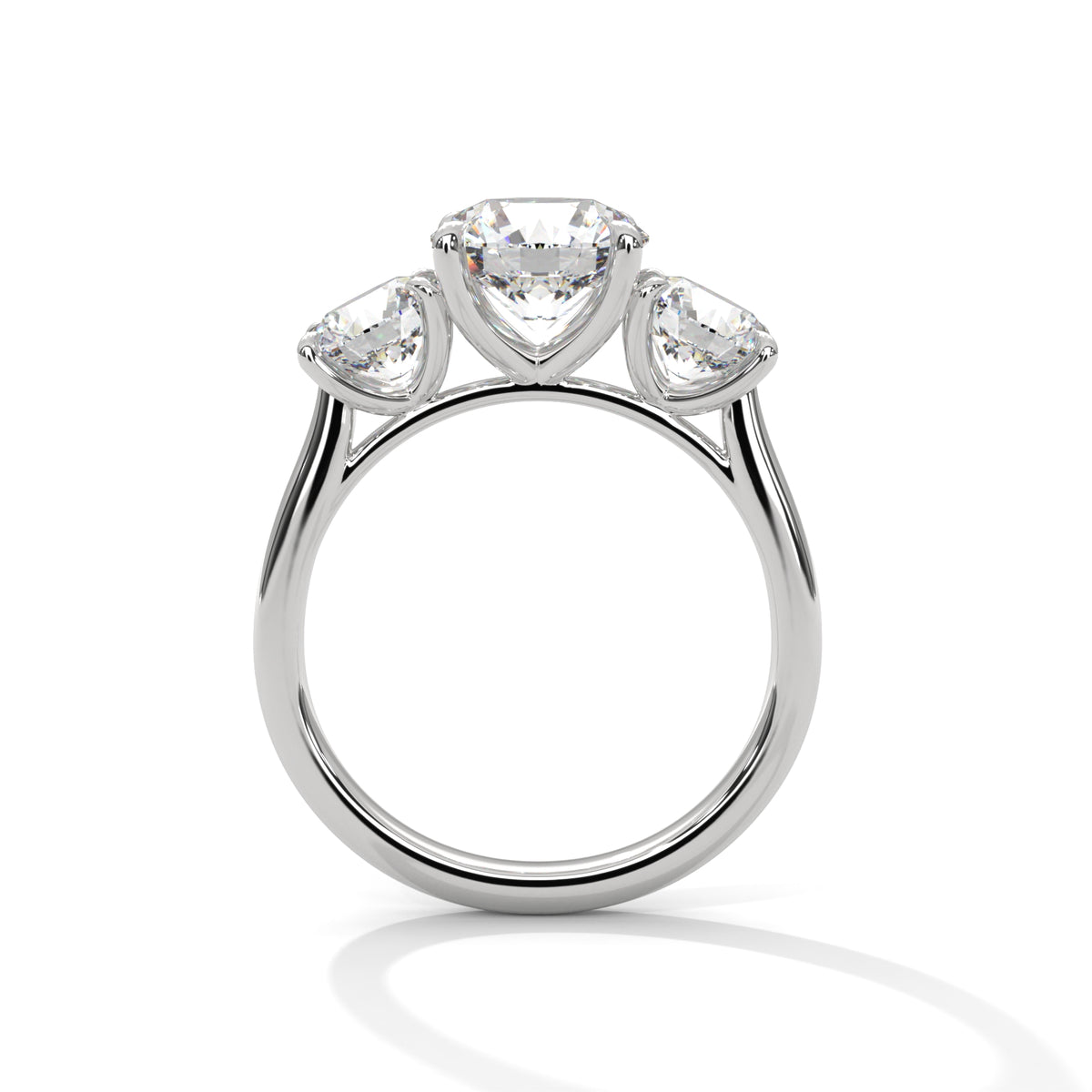 Round Three Stone Lab Grown Diamond Engagement Ring