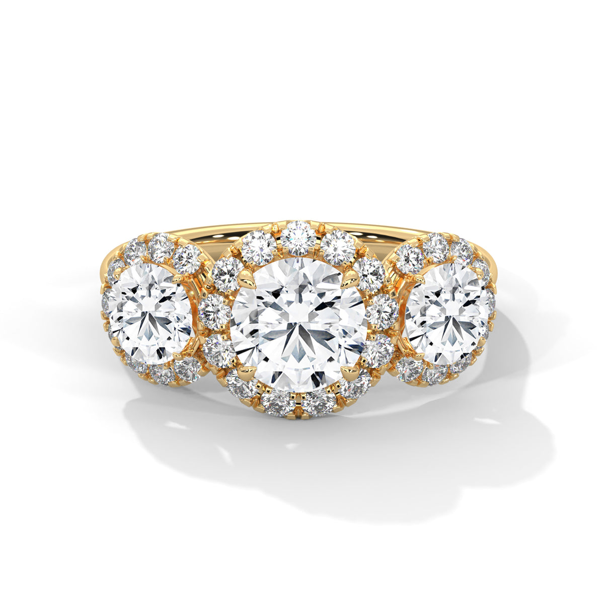 Round Three Stone Lab Grown Diamond Engagement Ring