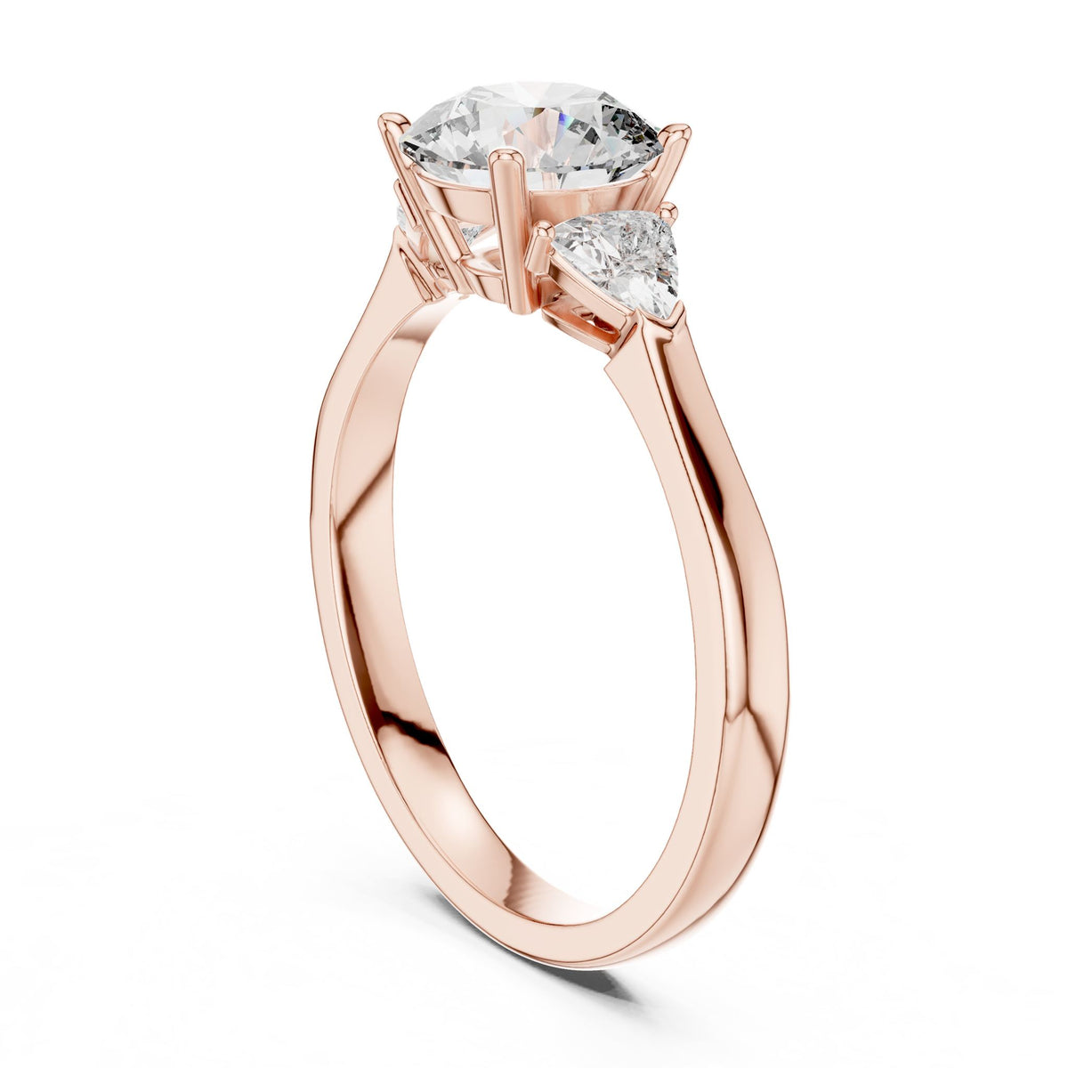 Round Three Stone Lab Grown Diamond Engagement Ring