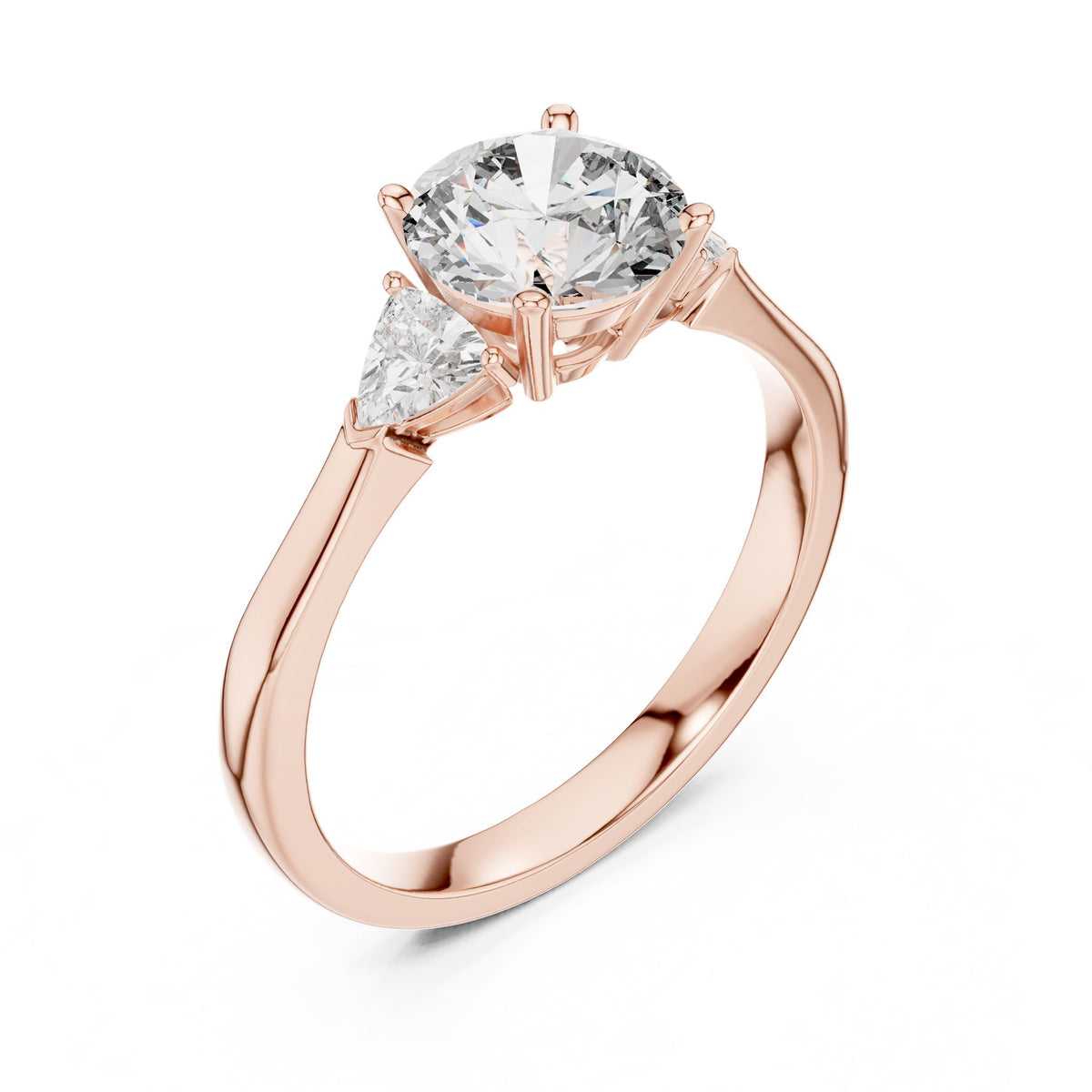 Round Three Stone Lab Grown Diamond Engagement Ring