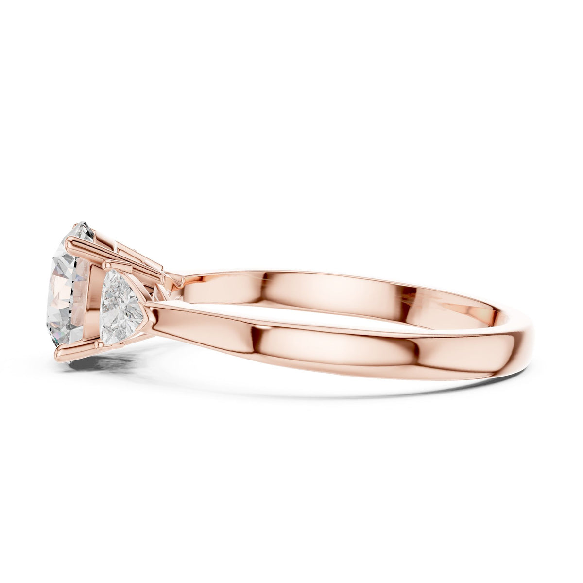 Round Three Stone Lab Grown Diamond Engagement Ring
