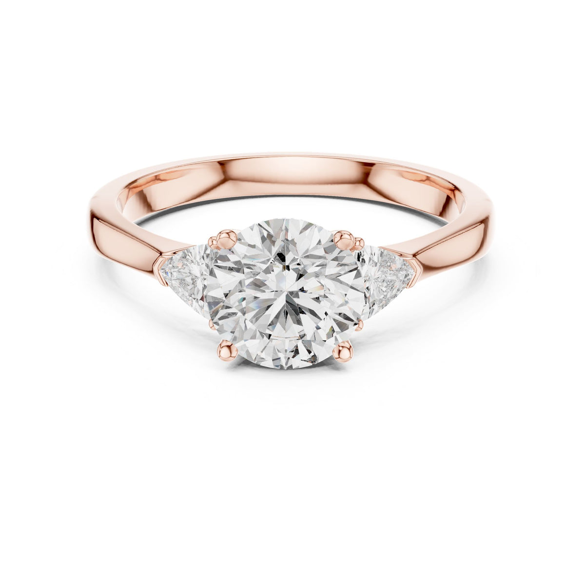 Round Three Stone Lab Grown Diamond Engagement Ring