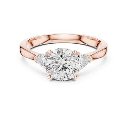 Round Three Stone Lab Grown Diamond Engagement Ring