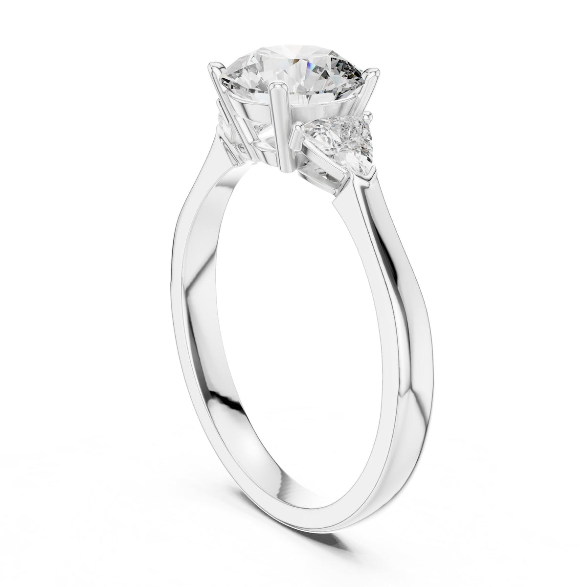 Round Three Stone Lab Grown Diamond Engagement Ring