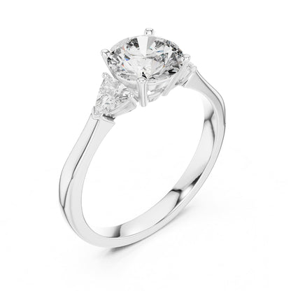 Round Three Stone Lab Grown Diamond Engagement Ring