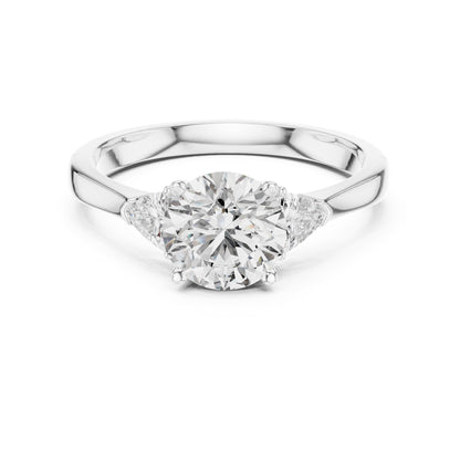 Round Three Stone Lab Grown Diamond Engagement Ring