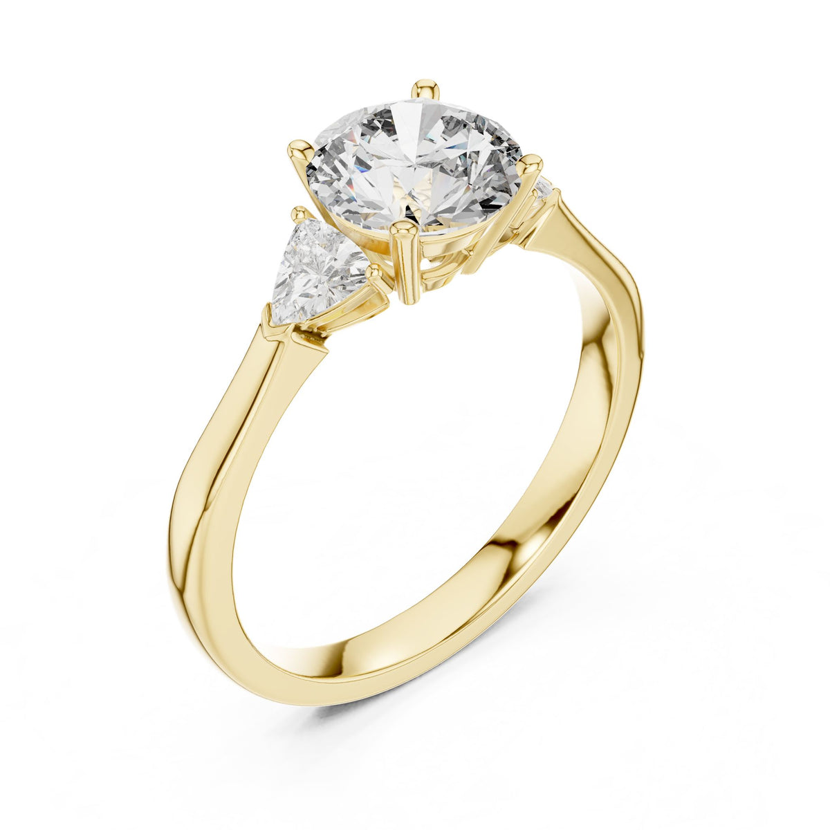 Round Three Stone Lab Grown Diamond Engagement Ring