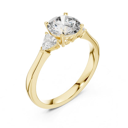 Round Three Stone Lab Grown Diamond Engagement Ring