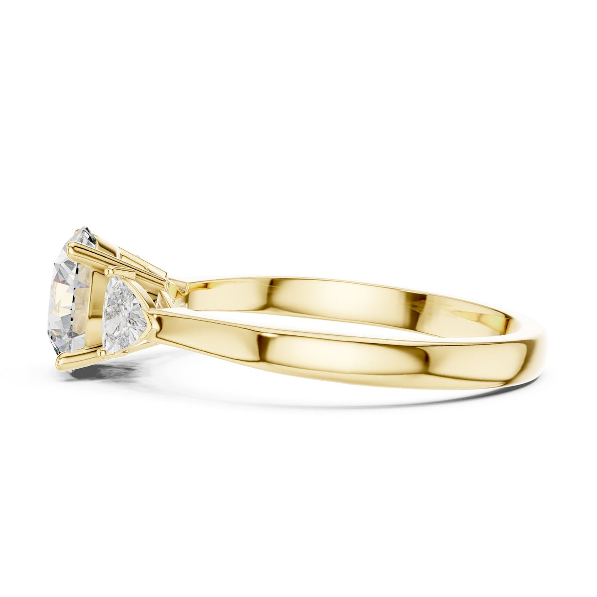 Round Three Stone Lab Grown Diamond Engagement Ring