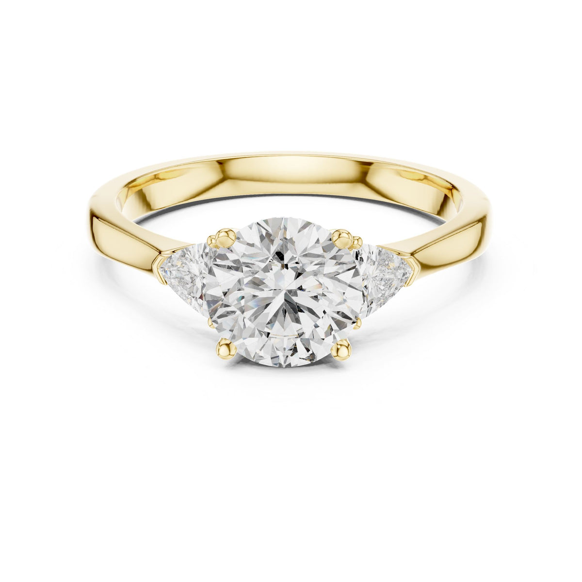Round Three Stone Lab Grown Diamond Engagement Ring