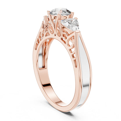 Round Three Stone Lab Grown Diamond Engagement Ring